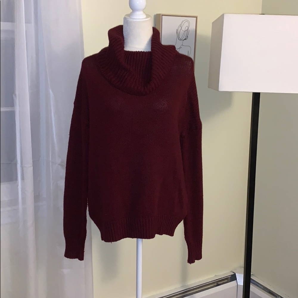 Maroon Cowl Neck Sweater